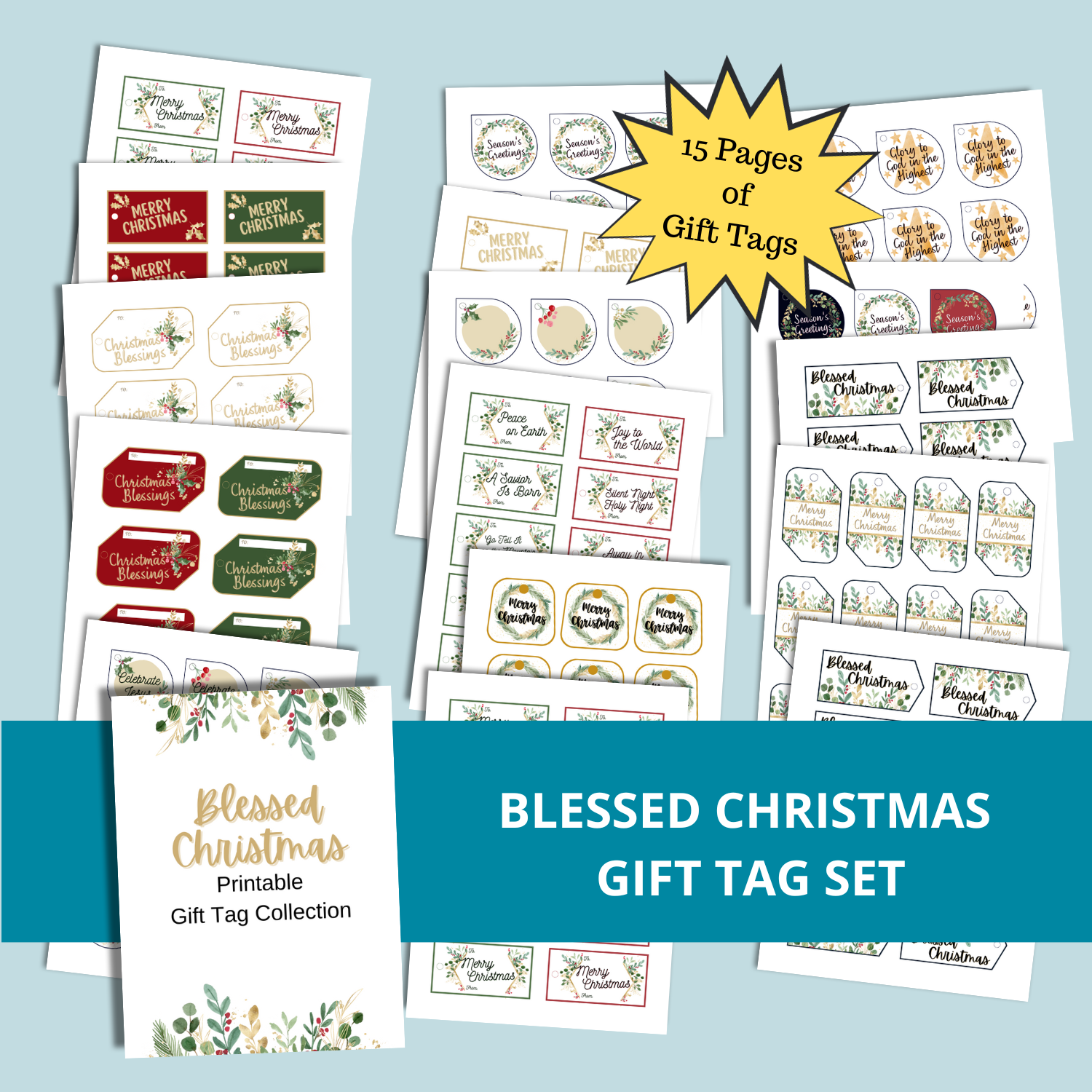 Christmas Gift Labels PNG Bundle